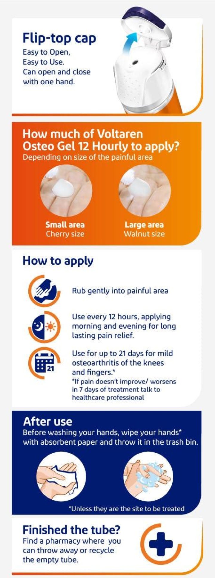 How do you apply Voltaren to your hands?