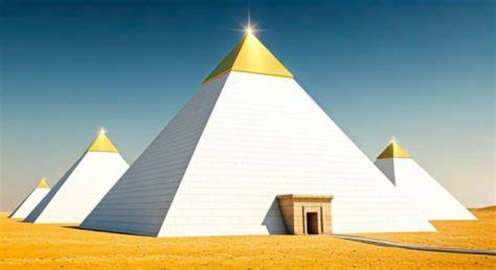 Was there gold on top of the pyramids?